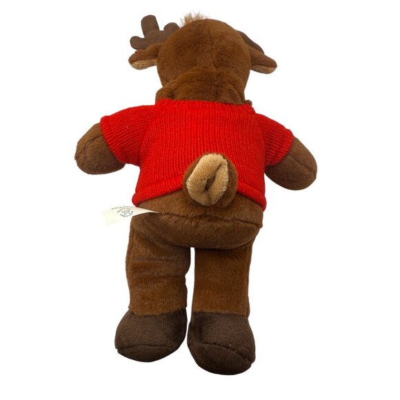 Build-A-Bear Lil Furry Friend Mini Moose Reindeer 11" Plush Red Argyle Sweater‎ - Picture 5 of 9